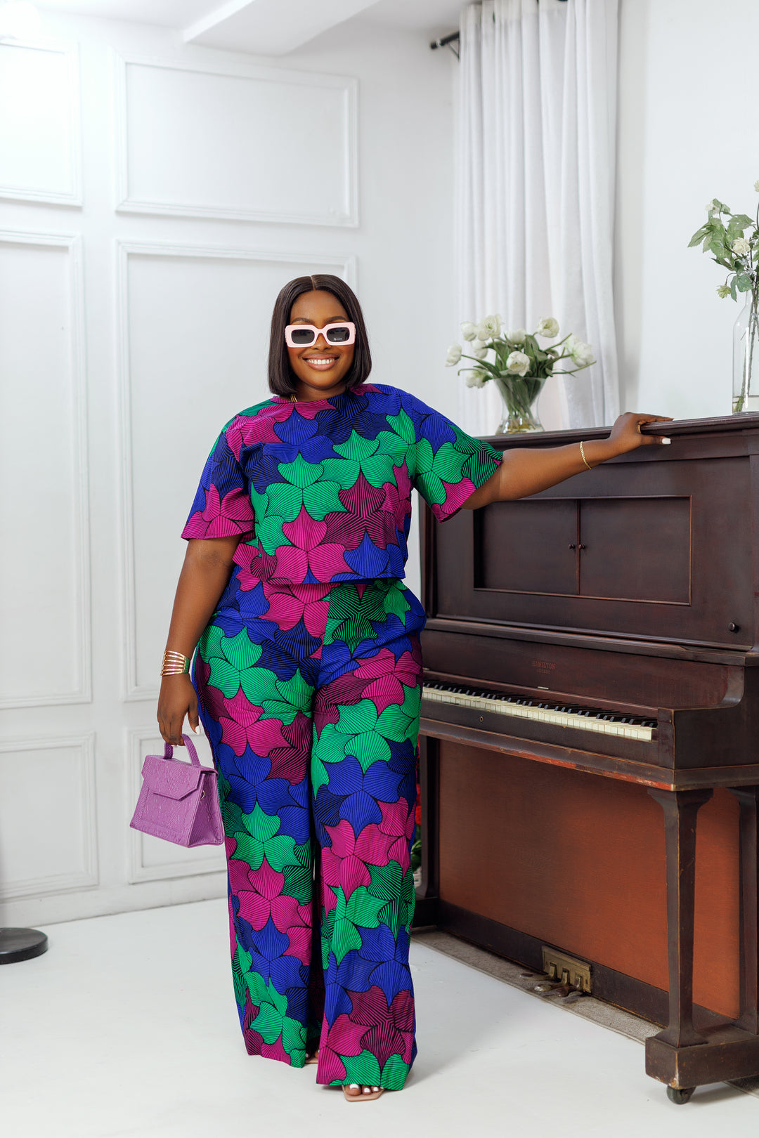 ADUN AFRICAN PRINT HI-WAIST PANT [MULTICOLOR]