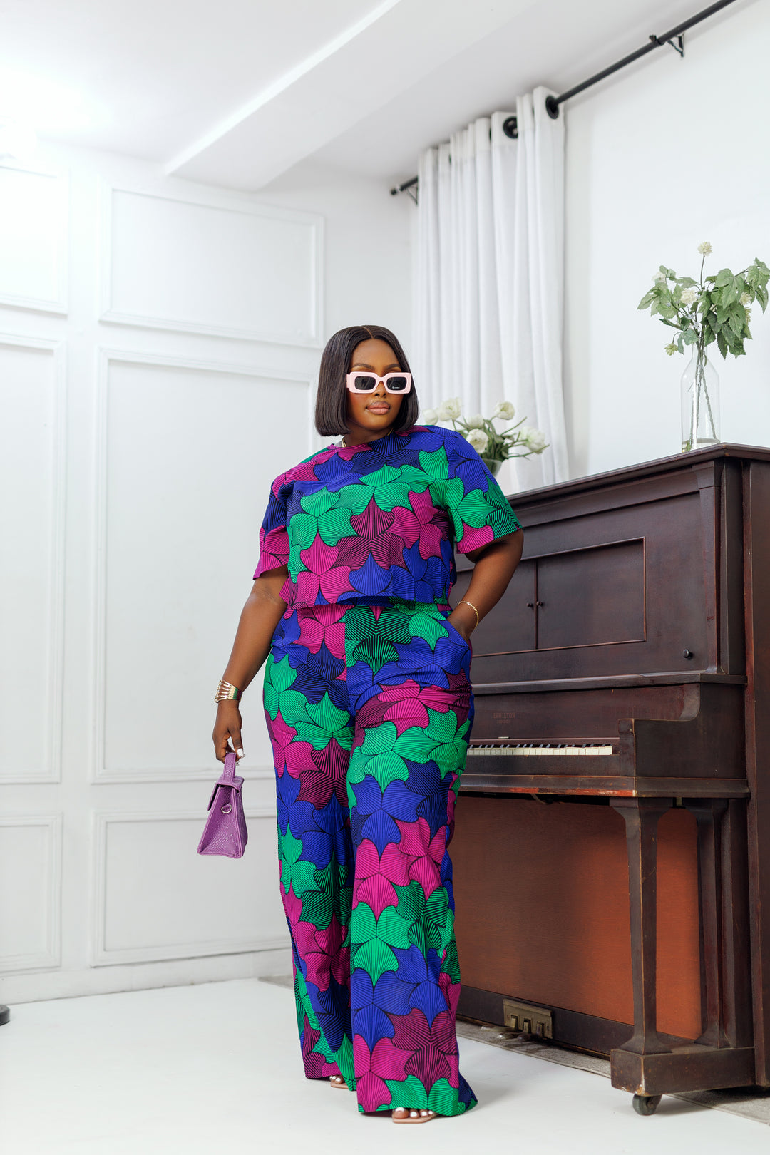 ADUN AFRICAN PRINT HI-WAIST PANT [MULTICOLOR]