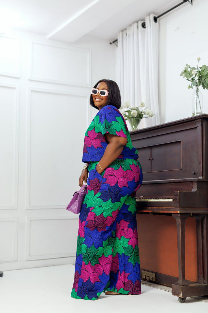 ADUN AFRICAN PRINT HI-WAIST PANT [MULTICOLOR]
