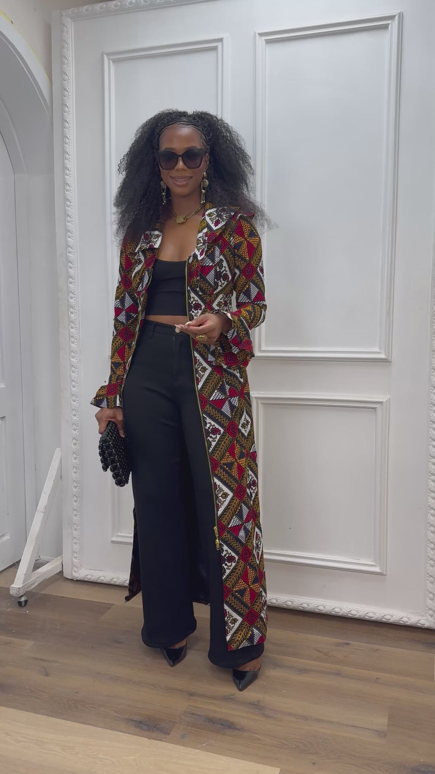 KAZI AFRICAN PRINT LONGLINE JACKET/DRESS [MULTICOLOR]