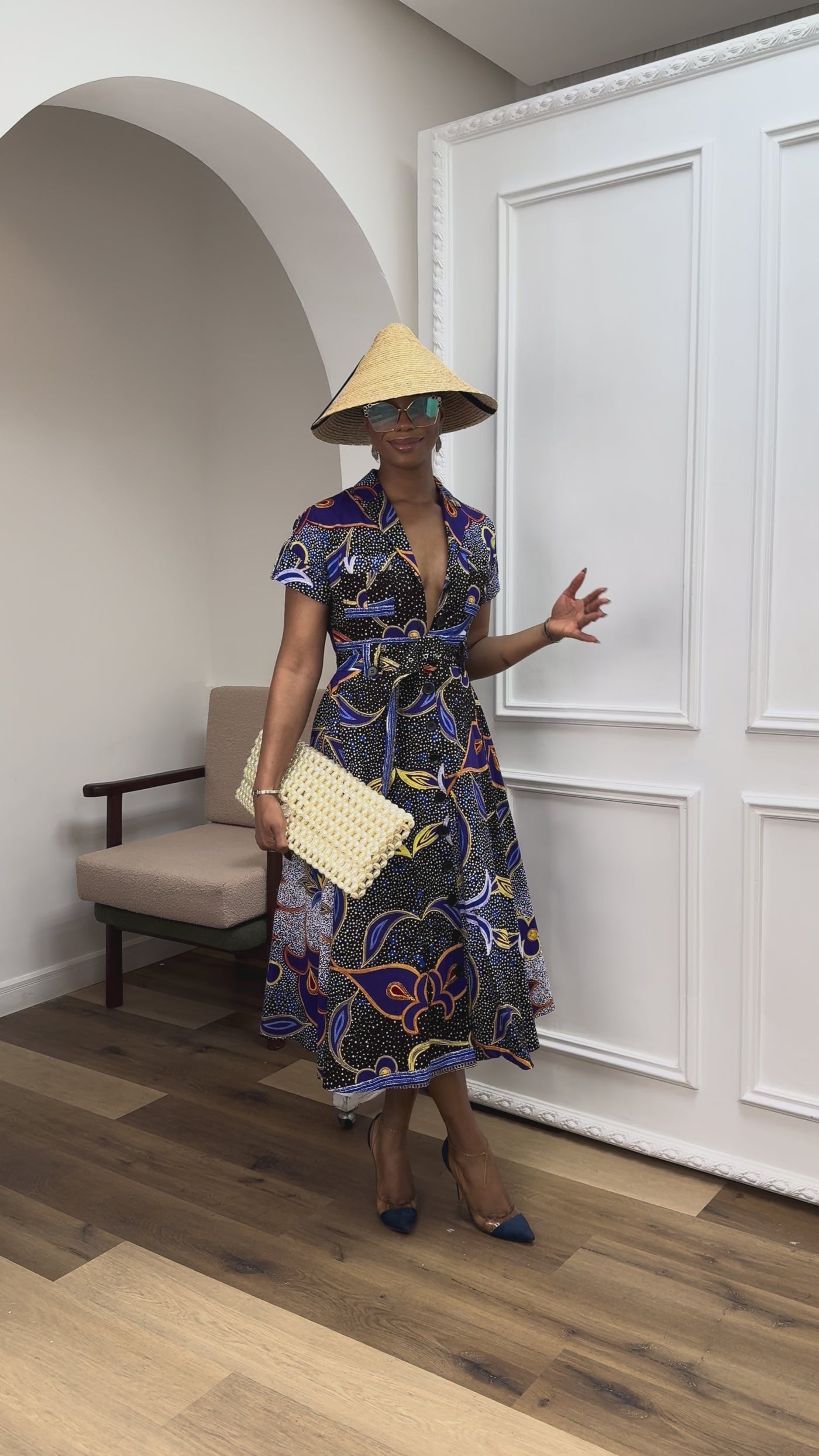 JULIET AFRICAN PRINT MIDI DRESS
