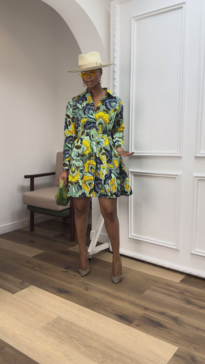 FAYO AFRICAN PRINT SHIRT DRESS [MULTICOLOR]