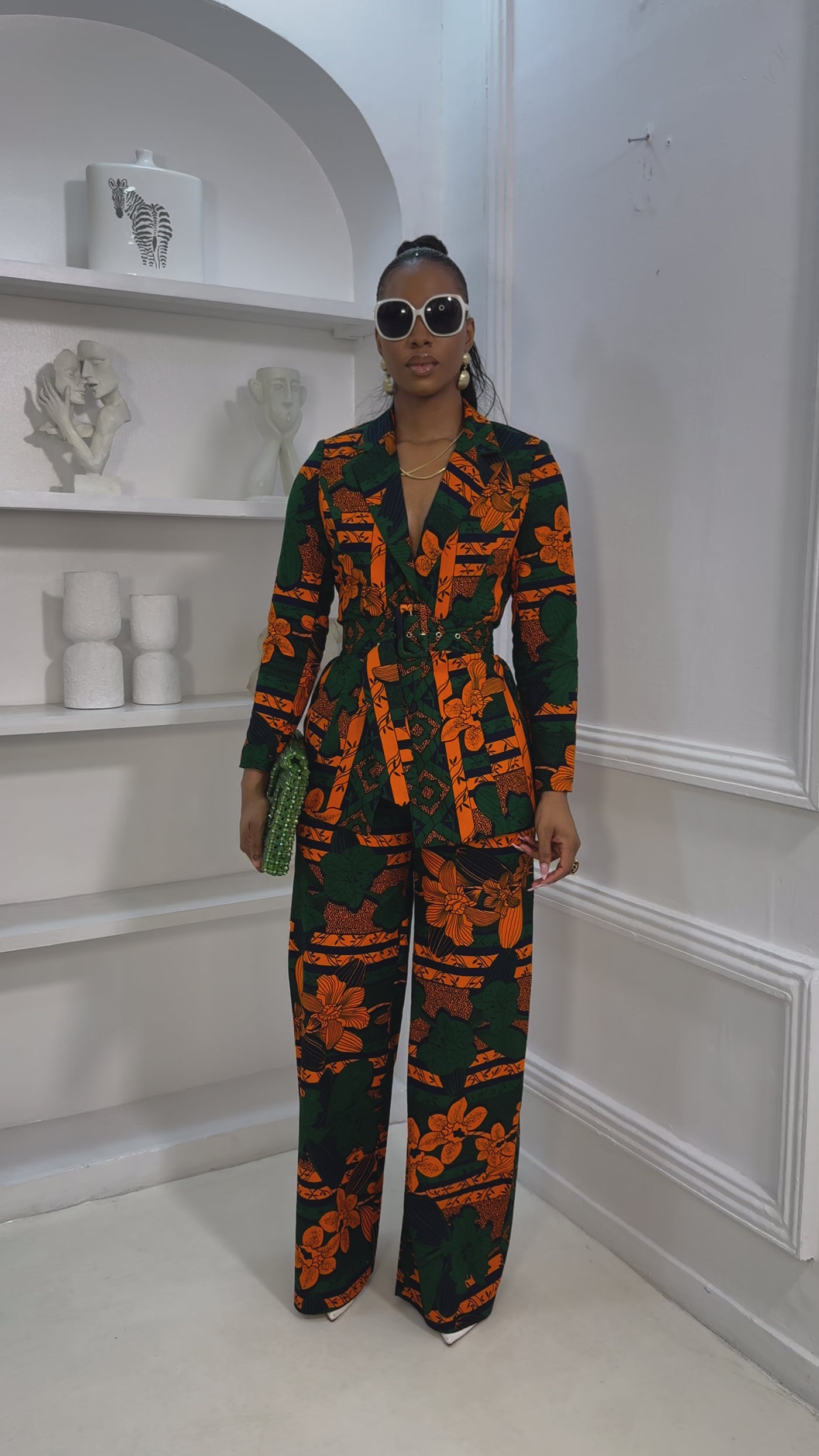 ZYLA AFRICAN PRINT SUIT SET [ORANGE] [PRE ORDER] Ships on or before MAY 9TH