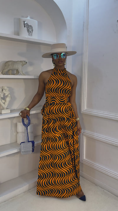 NYLA AFRICAN PRINT MAXI DRESS [ORANGE] [PRE ORDER] Ships on or before MAY 9TH