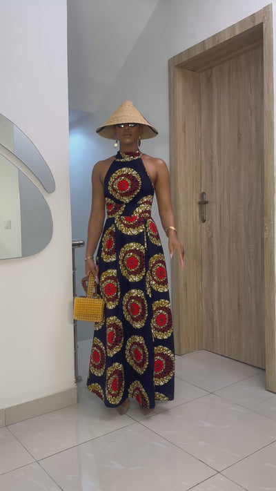 NYLA AFRICAN PRINT MAXI DRESS [RED]