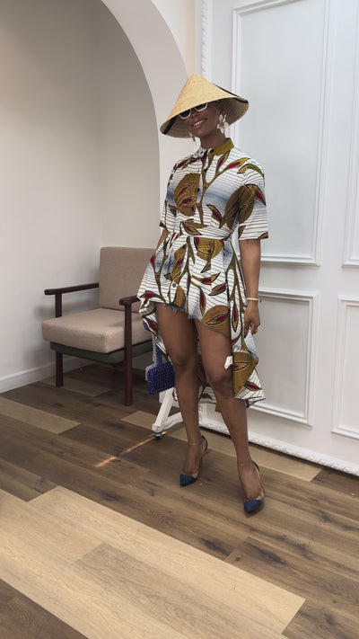 AFUA AFRICAN PRINT HI-LOW TOP