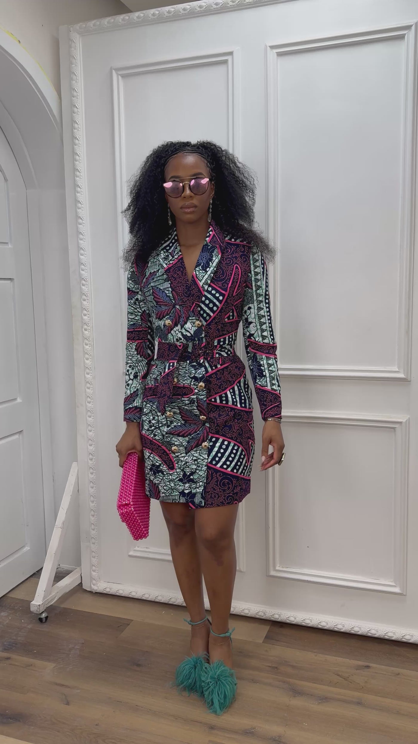 MOTUN AFRICAN PRINT BLAZER DRESS [MULTICOLOR]