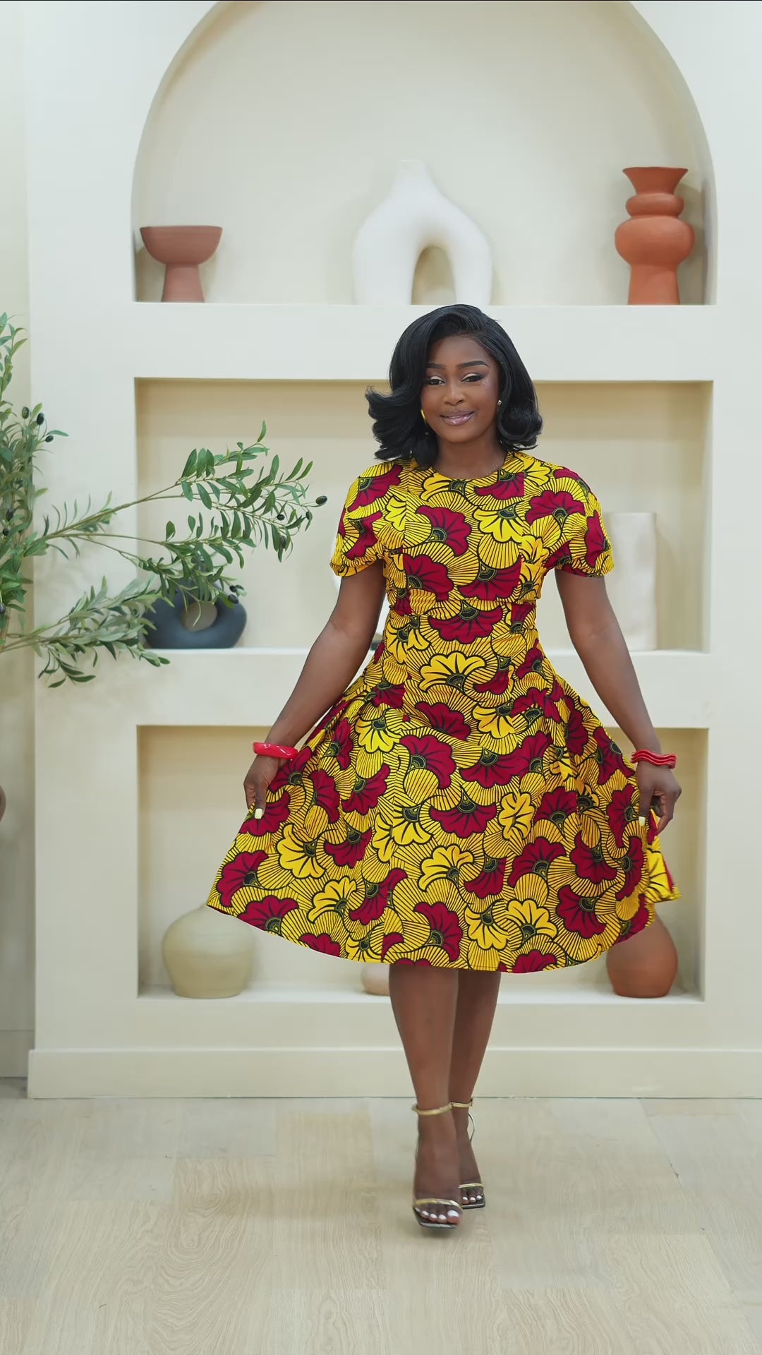 fit and flare african print dresses African Print Fit & Flare Corset Midi Dress
