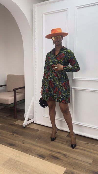 FAYO AFRICAN PRINT SHIRT DRESS