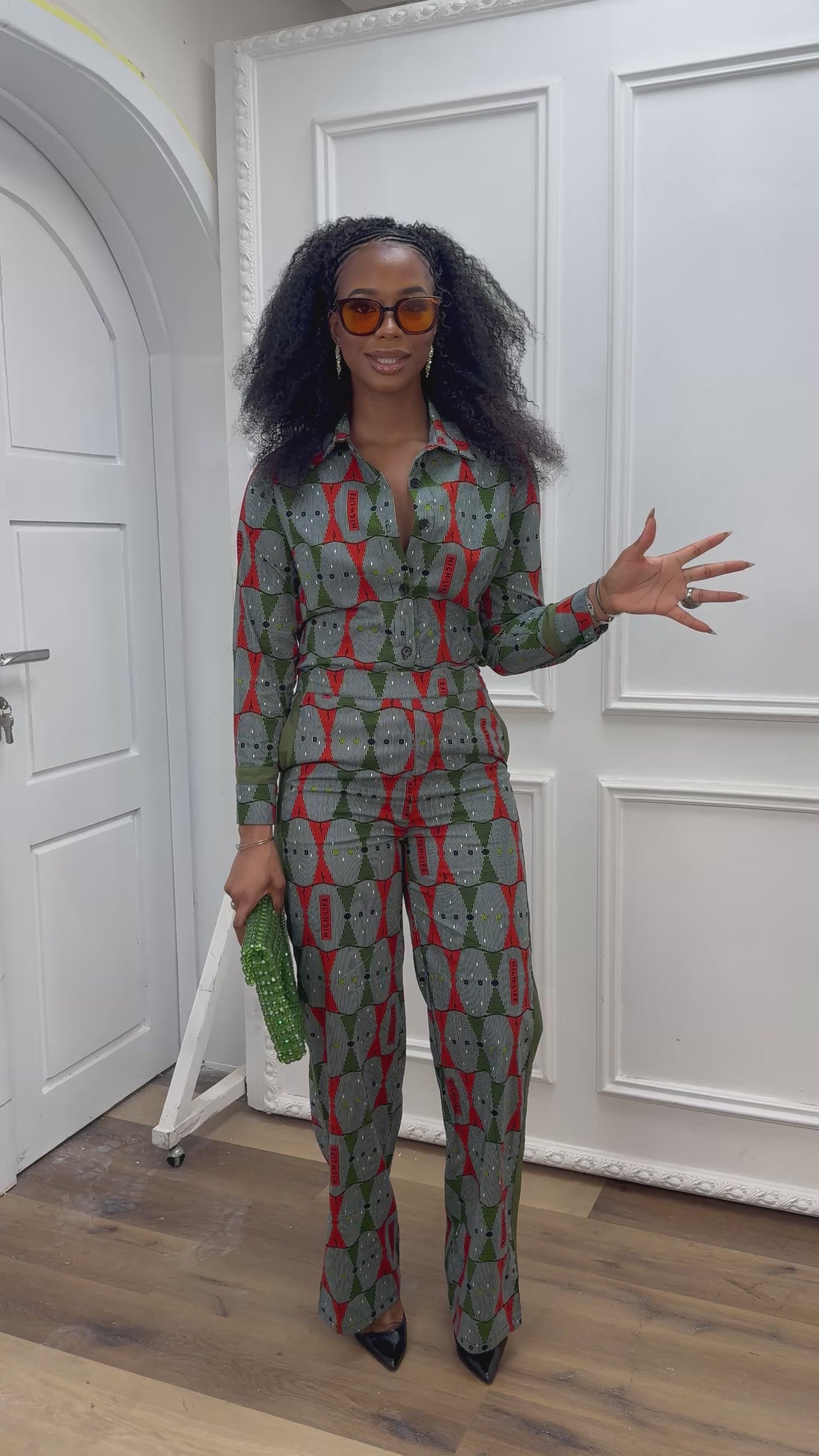 EVA AFRICAN PRINT STRAIGHT-LEG TWO PIECE SET [MULTICOLOR]