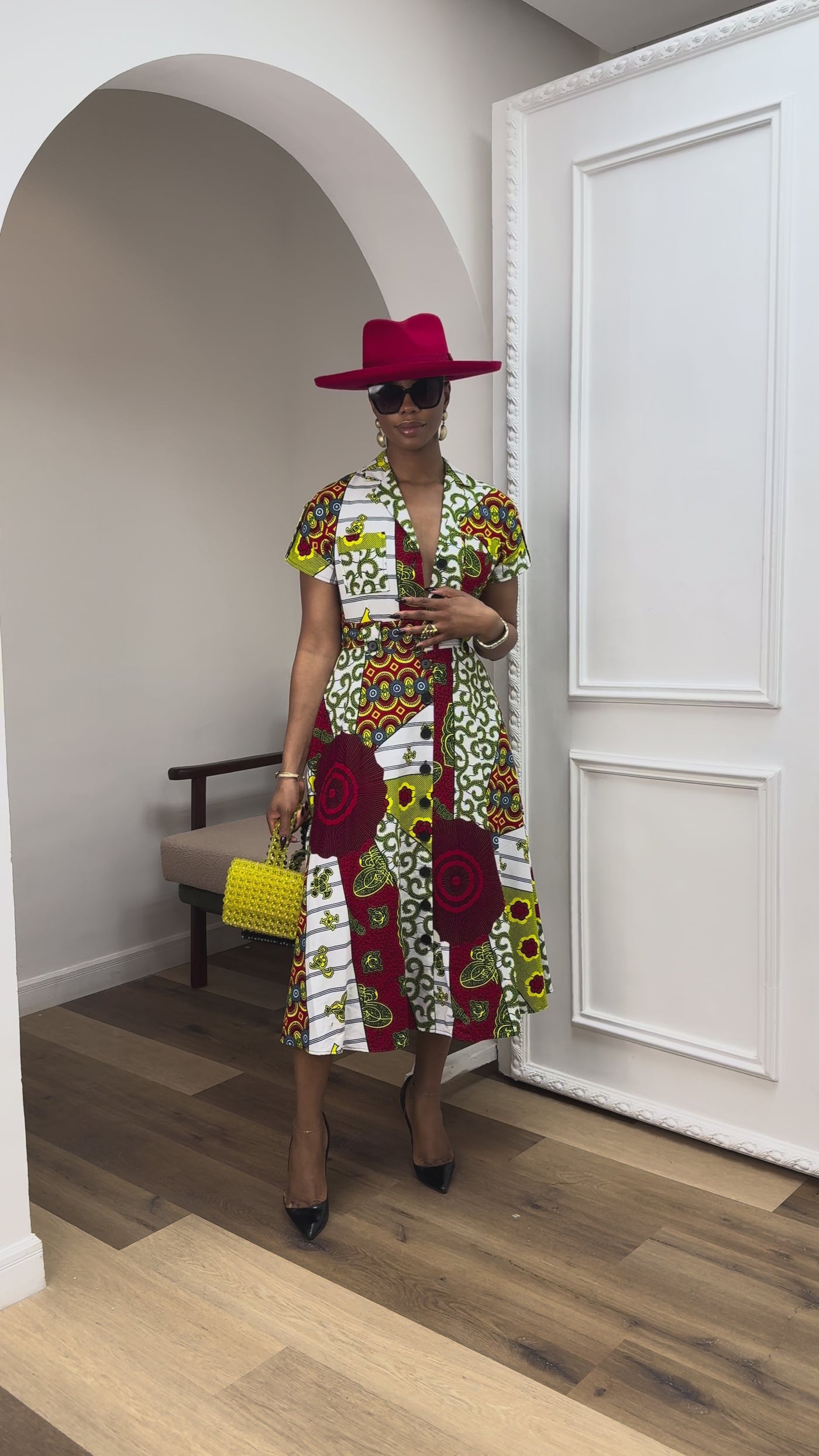 JULIET AFRICAN PRINT MIDI DRESS [MULTICOLOR]