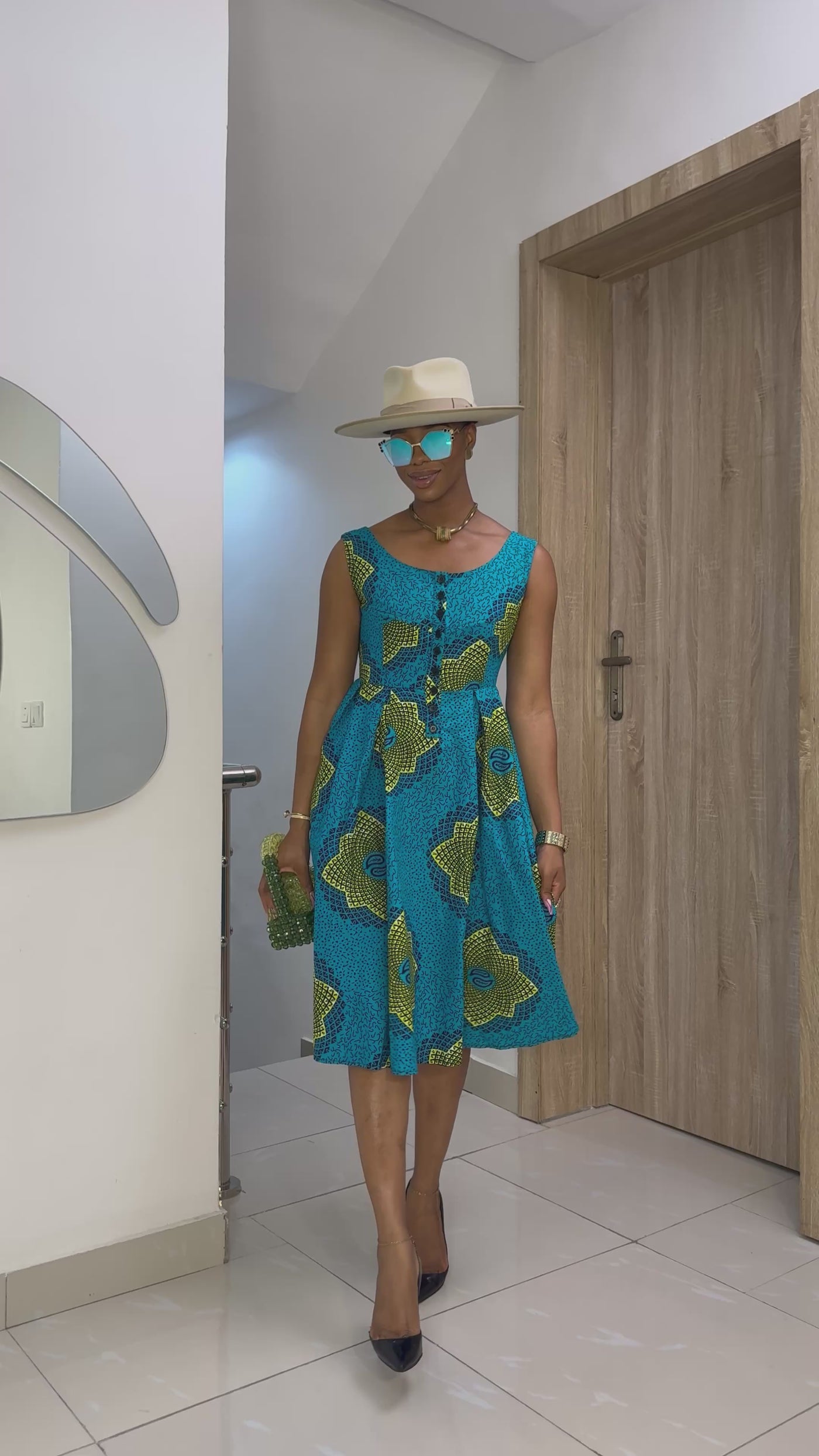 JAJA AFRICAN PRINT SLEEVELESS DRESS
