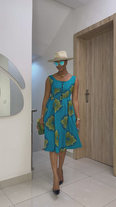 JAJA AFRICAN PRINT SLEEVELESS DRESS