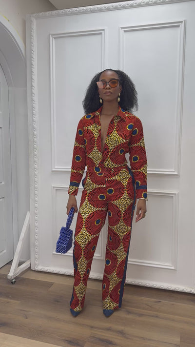 EVA AFRICAN PRINT STRAIGHT-LEG TWO PIECE SET