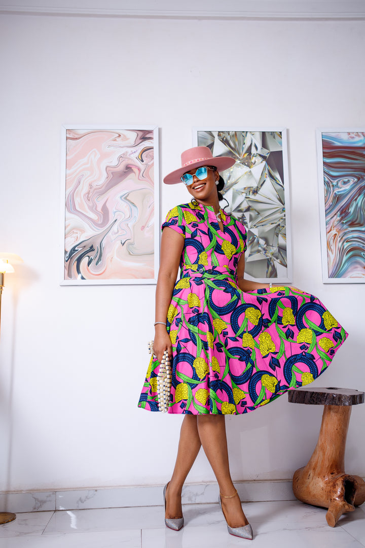 GINA AFRICAN PRINT DRESS [MULTICOLOR]