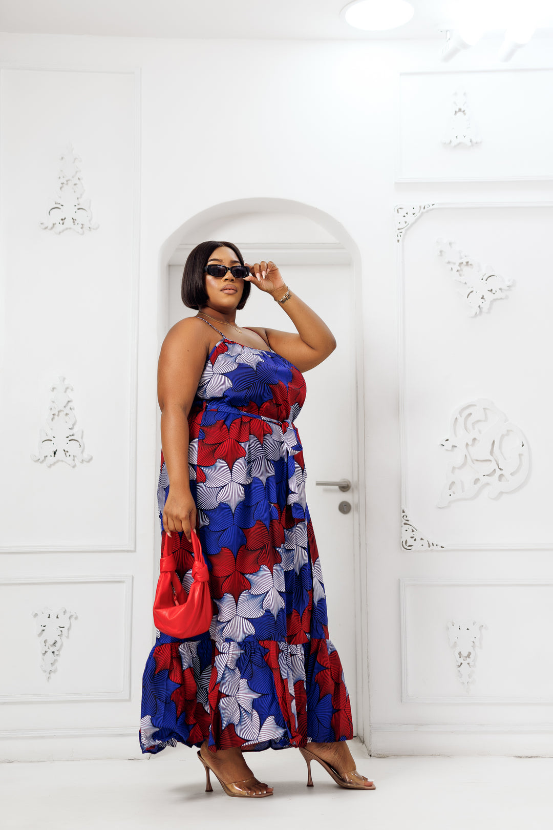 OLA AFRICAN PRINT MAXI DRESS [MULTICOLOR]